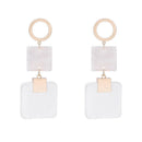 Marble Effect Acrylic Earrings For Women Alloy Geometric Earrings Drop Dang