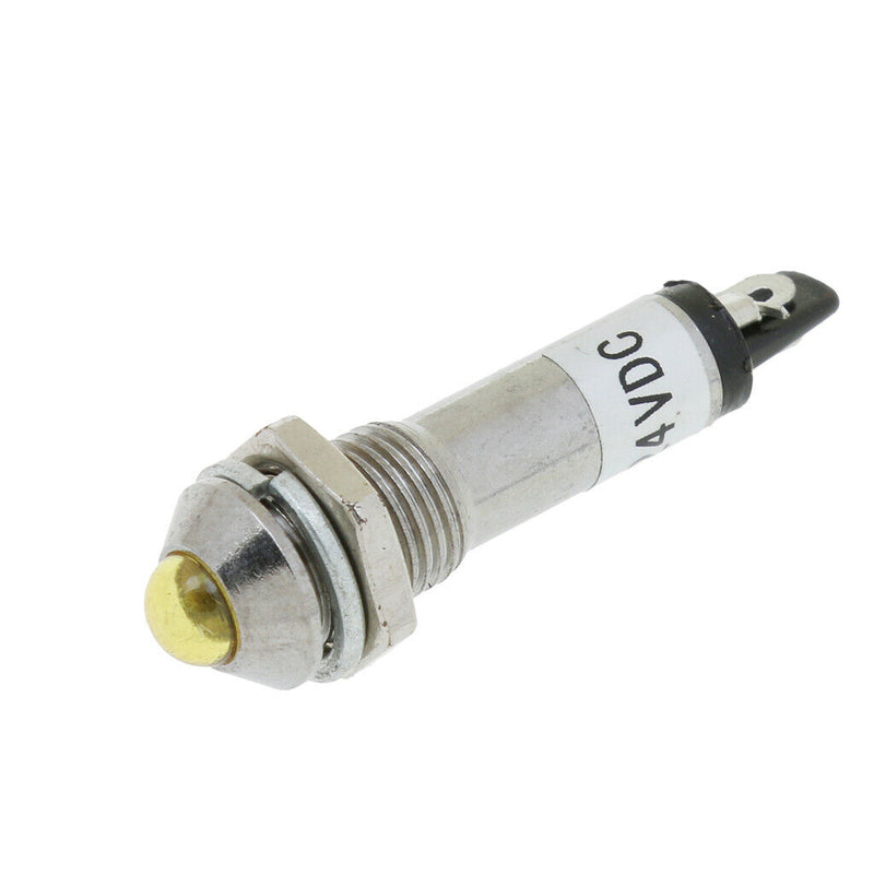 10pcs 8mm 24V Yellow LED Metal Indicator Light XD8-2