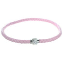 Bangle Bracelet Crystal Braided Leather Clasp Magnetic Jewelry Pink P4G3