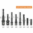Drill Socket Adapter for Impact Driver with Hex Shank to Square Socket Dril