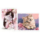 2pcs DIY 5D Diamond Embroidery Painting Set Diamond Cat Flower Mosaic Crafts