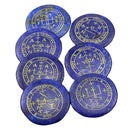 7pcs Natural Blue Lapis Lazuli Set Crystal Polished Engraved Crystal Reiki