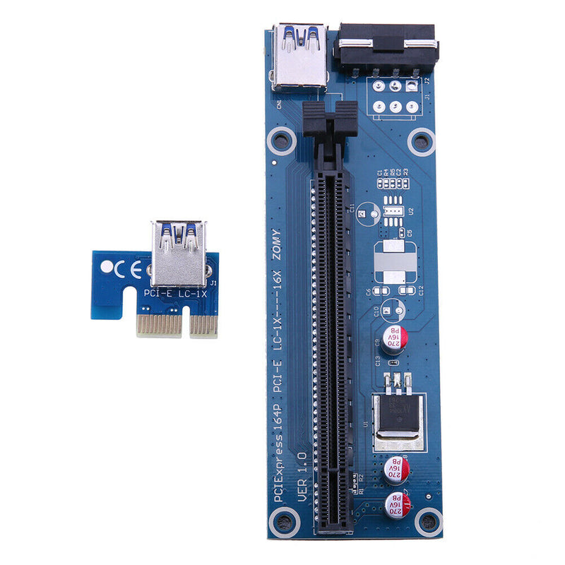 1.97ft USB 3.0 PCI-E 1X to 16X Card Riser Extender Adapter (3 Capacitances)