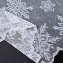 White Christmas Snowflake Floral Lace Rectangular Tablecloth for Wedding Pa E1K5