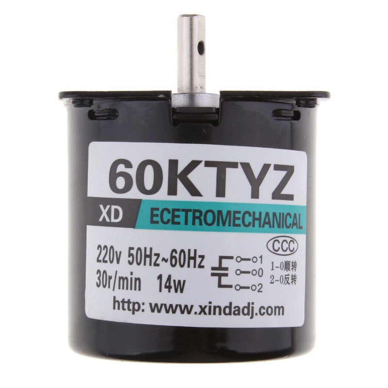60KTYZ Synchronous Gear Motor AC 220V 30r/min CW/CCW Control 14W 50-60HZ