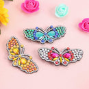 3pcs Butterfly Rhinestone Hair Clip DIY Crystal Bowknot Barrettes (Style 4)