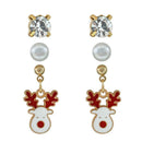 3 Pairs Christmas Snowman Earrings Santa Claus Dangles Jewelry (Style 5)  A