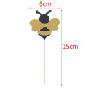 12Pcs Honeybee Fruit Picks Shiny Bee Paper Cupcake Toppers Party Dessert Decor3C