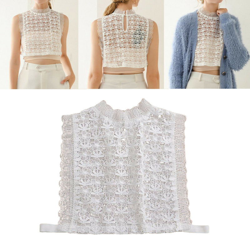 Sexy Women's Sleeveless Stand Collar Lace Low-cut Summer Fitted Tank Top Shirts