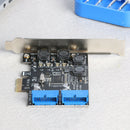 Front PCI-E to 19/20 Pin Adapter Desktop USB 3.0 PCI Express Expansion Card A