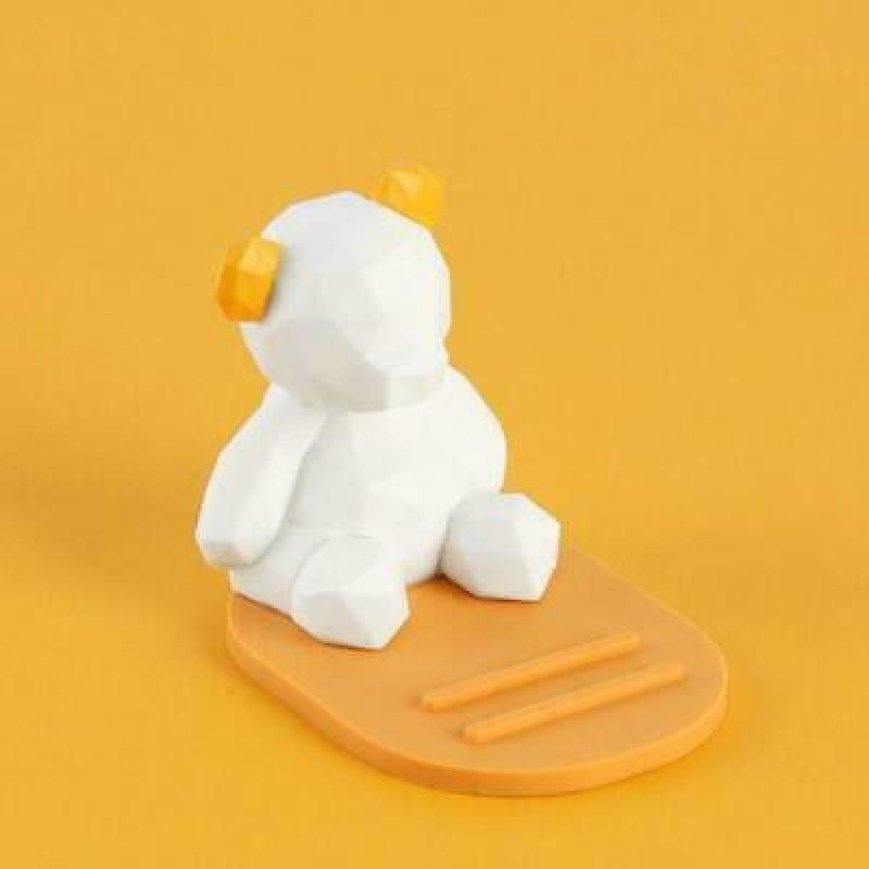 White Bear Support Cell Phone Stand Holder Geometric Desktop Tablet Bracket s
