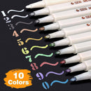 10X Metallic Paint Pen Marker Glass Painting Ceramic Porcelain Rock Wood Kit J8