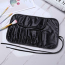 Portable Leather Travel Makeup Brush Bag Make Up Tool Holder Organizer (L) A