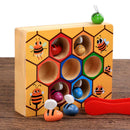 Clamp Bee to Hive Matching Game Wooden Hive Games Montessori Teaching Edu MVJ
