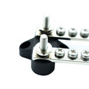 12 Positions Dual Row 150A 12V Bus Bar with Cover - Marine Power Distribution