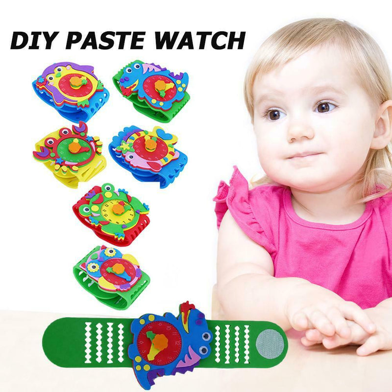 Creative Handmade DIY Watch Stickers Cartoon Clock Kindergarten Educational Rand