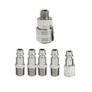 Set of 6pcs Quick Coupler Set Air Hose Connector Fittings 1/4'' NPT Tools