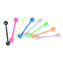 8PCS/Set Mix Stainless Steel Colorful Barbell Tongue Bar Ring Piercing Jewe FT