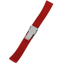 22mm Silicone Rubber Watch Strap Band Deployment Buckle Waterproof---Red