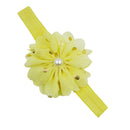 12pcs Elastic Baby Girls Flower Bead Dot Printed Headbands Hair Accessories