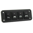 4 Gang 12V Car RV Marine Boat Rocker Toggle Switch Panel Blue LED Waterproo