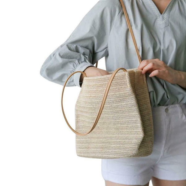 Straw Beach Bag, Summer Women Bag Shoulder Bag Handbag Girl Bag Female Bag khaki