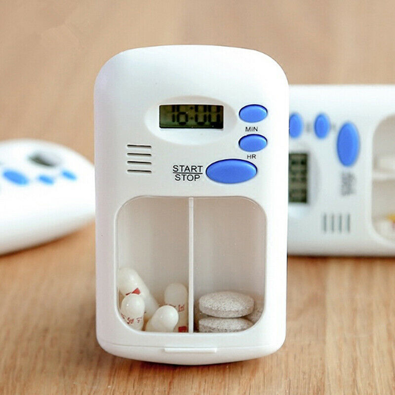 Mini Portable Pill Reminder Drug Alarm Timer Electronic Box Organizer LED Dis BX