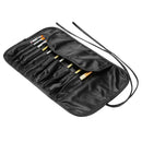 Portable Leather Travel Makeup Brush Bag Make Up Tool Holder Organizer (L) A