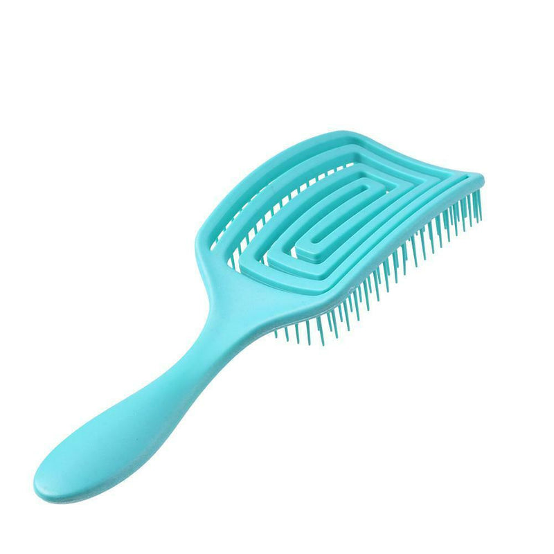 Hollow Hair Brush Scalp Massage Comb Hairdressing Styling Hairbrush (Green) A