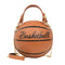 Round Shoulder Bag Women Chain Messenger Handbag (Basketball Light Brown)