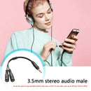 3.5mm Mic Headset Splitter Adapter 1 TRRS Male to 2 TRS Female Y Audio Wire Cord