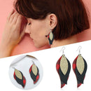 Women Leaf Teardrop Leather Earrings Ear Stud Hook Drop Dangle Jewelry Gift