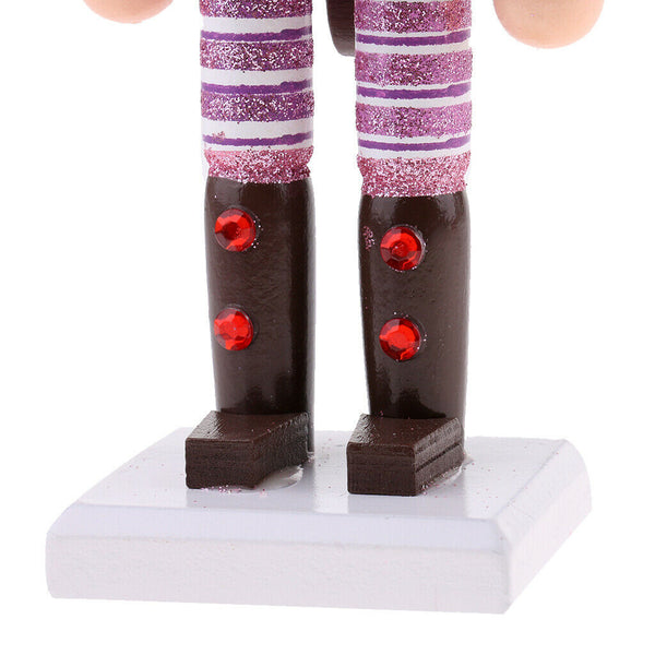 25cm Wooden Solider Nutcrackers w/ Cake Cookie Hat Christmas Decoration Ornament