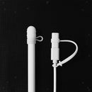 Pencil Cap Protective Holder with Cable Adapter Tether for iPad Pro White