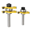 2x 8mm Shank Wood Router Bit Rail and Stile Finger Joint Glue Tenon Bit