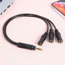 3.5mm 3-Pole Plug to 3 Way Stereo Audio Headphone Splitter Adapter Cable A