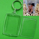 5X Clear Acrylic Blank Photo Picture Frame Key Ring Keychain Keyring Gift   3C