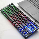 K16 Gaming Keyboard USB Wired Backlit Keyboard LED Gaming Keyboard 87 Keys