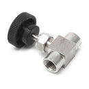 1/4" 915PSI Needle Valve Female Thread 304 Stainless Steel Flow Control Shut Off
