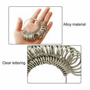 Metal Steel Ring Sizer Guage Mandrel Finger Sizing Measure Stick Standard Tool--