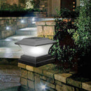 Solar Power LED Pillar Lamp Outdoor Garden Fence Light (Cold White Black) A