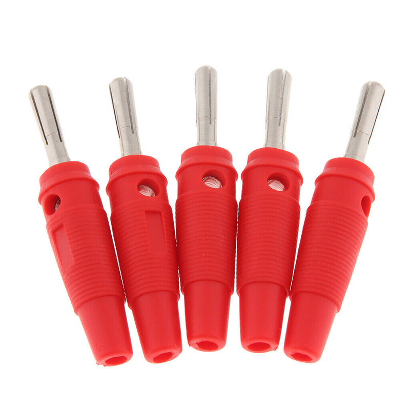 10Pieces Wire Audio Speaker Cable Banana Plug Connectors 4mm Jacks Red+Black