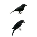 2x Artificial Realistic Birds Black Crows for Garden Halloween Decoration