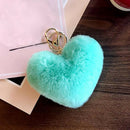 5 Pcs Cute Heart Pompom Keychain Women Bag Cars Simple Fluffy Key Chain Key X6M3
