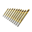 10Pcs 3-13mm Wood Metal Cutting Groove HSS Titanium Coated Drill Bit Newest Use