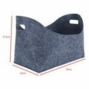 2 pieces felt basket for firewood, firewood basket, oval shape, with two ha Z1U6