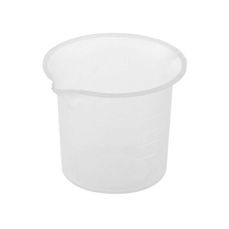 5 Pieces 25 Ml Transparent Plastic Laboratory Graduated Beaker Vessel Measure