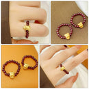 2021 New Year Finger Ring Adorable Cattle Red Garnet Rope Ring Jewelry Gift