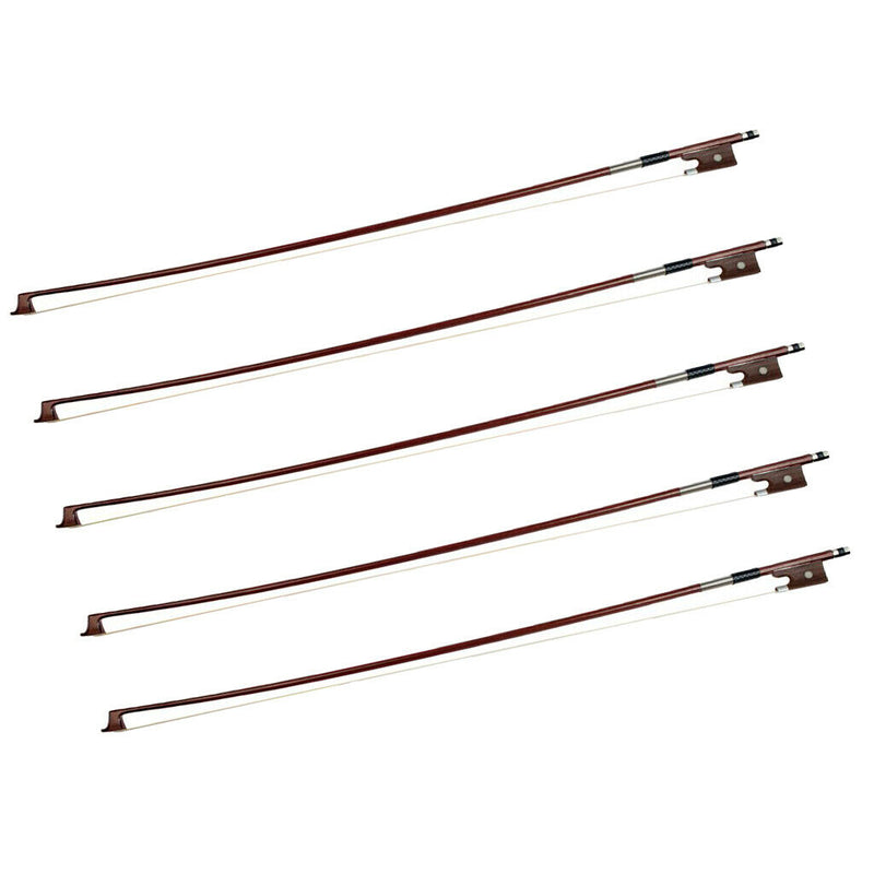 5 Pieces 1/8 Size Violin Bows Brown 52cm/20.42inch