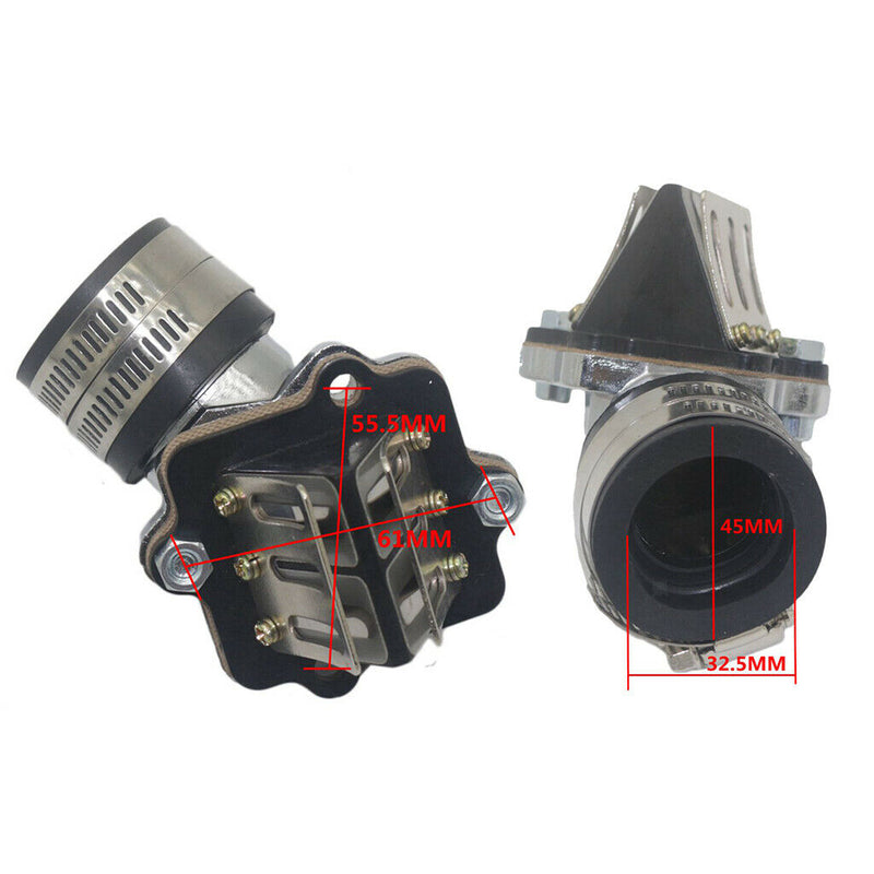 Intake Manifold with Reed Valves for Yamaha Jog 2 Stroke 50cc Moped Scooter